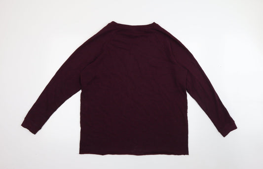 H&M Mens Purple Crew Neck  Cotton Pullover Jumper Size M