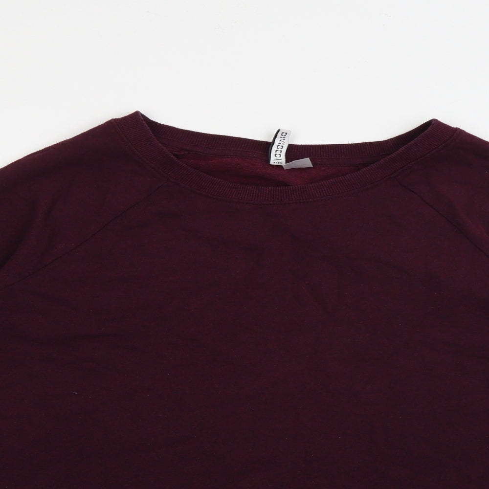 H&M Mens Purple Crew Neck  Cotton Pullover Jumper Size M