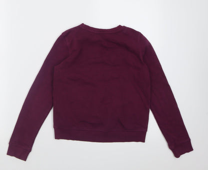 H&M Girls Purple  Cotton Pullover Sweatshirt Size 8-9 Years  Pullover