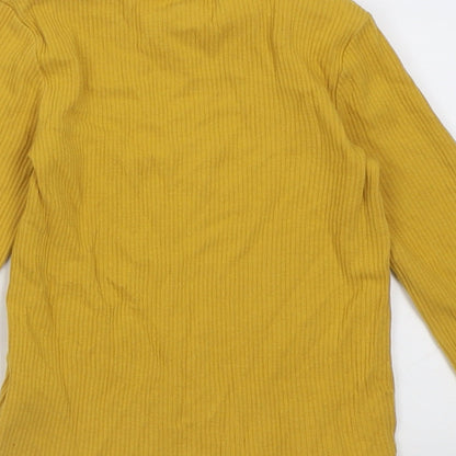 F&F Girls Yellow  Cotton Basic Casual Size 5-6 Years Crew Neck Pullover