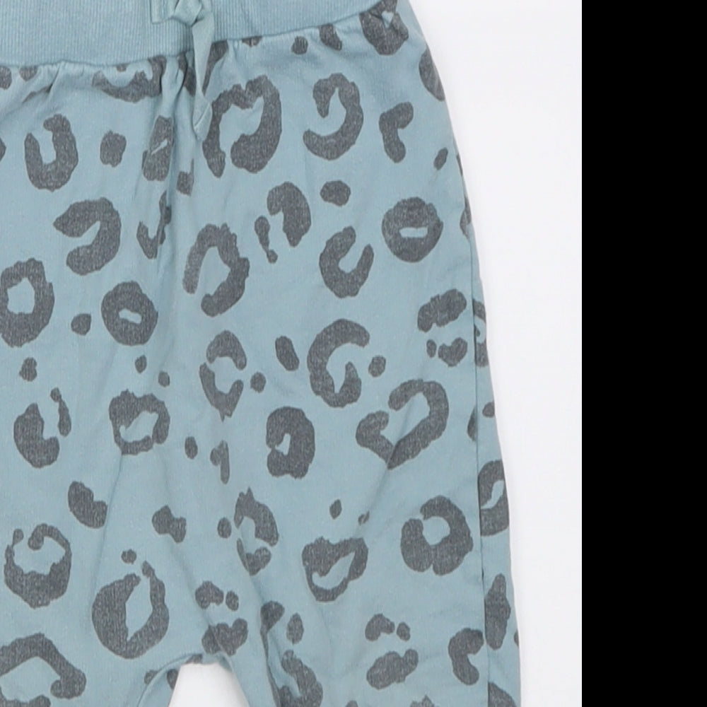George Girls Blue Animal Print Cotton Jogger Trousers Size 12-18 Months  Tie