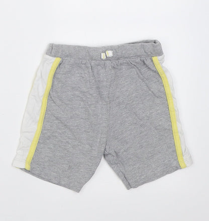 F&F Boys Grey Striped Cotton Cropped Trousers Size 12-18 Months  Tie