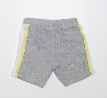 F&F Boys Grey Striped Cotton Cropped Trousers Size 12-18 Months  Tie
