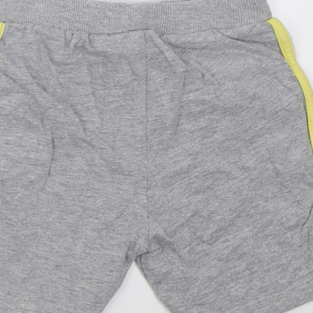 F&F Boys Grey Striped Cotton Cropped Trousers Size 12-18 Months  Tie