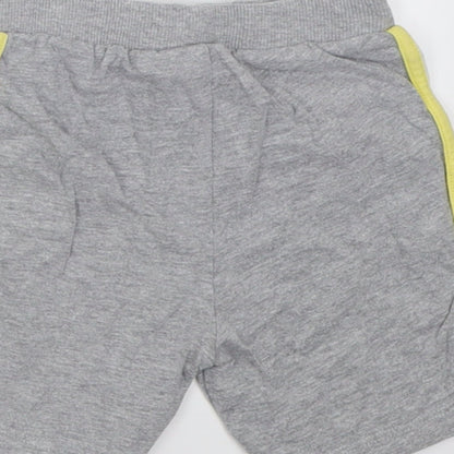 F&F Boys Grey Striped Cotton Cropped Trousers Size 12-18 Months  Tie