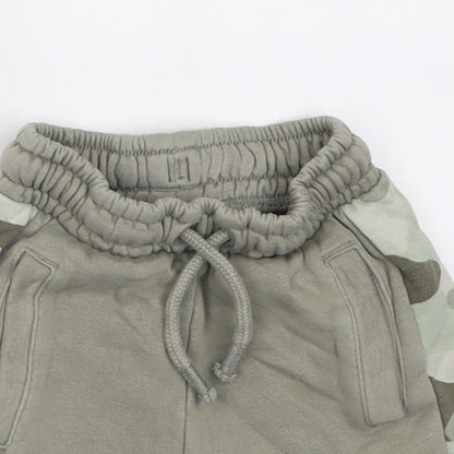 George Boys Green Camouflage Cotton Cropped Trousers Size 12-18 Months  Tie - Epic