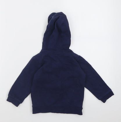 georgr Boys Blue   Jacket  Size 12-18 Months   Zip - Bear Ear Hood