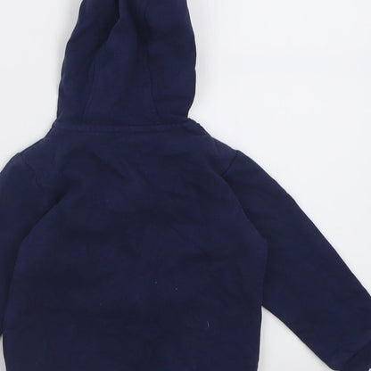 georgr Boys Blue   Jacket  Size 12-18 Months   Zip - Bear Ear Hood