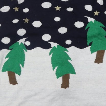 Brave Soul Mens Multicoloured Crew Neck Geometric Acrylic Pullover Jumper Size S   - chrismas jumper