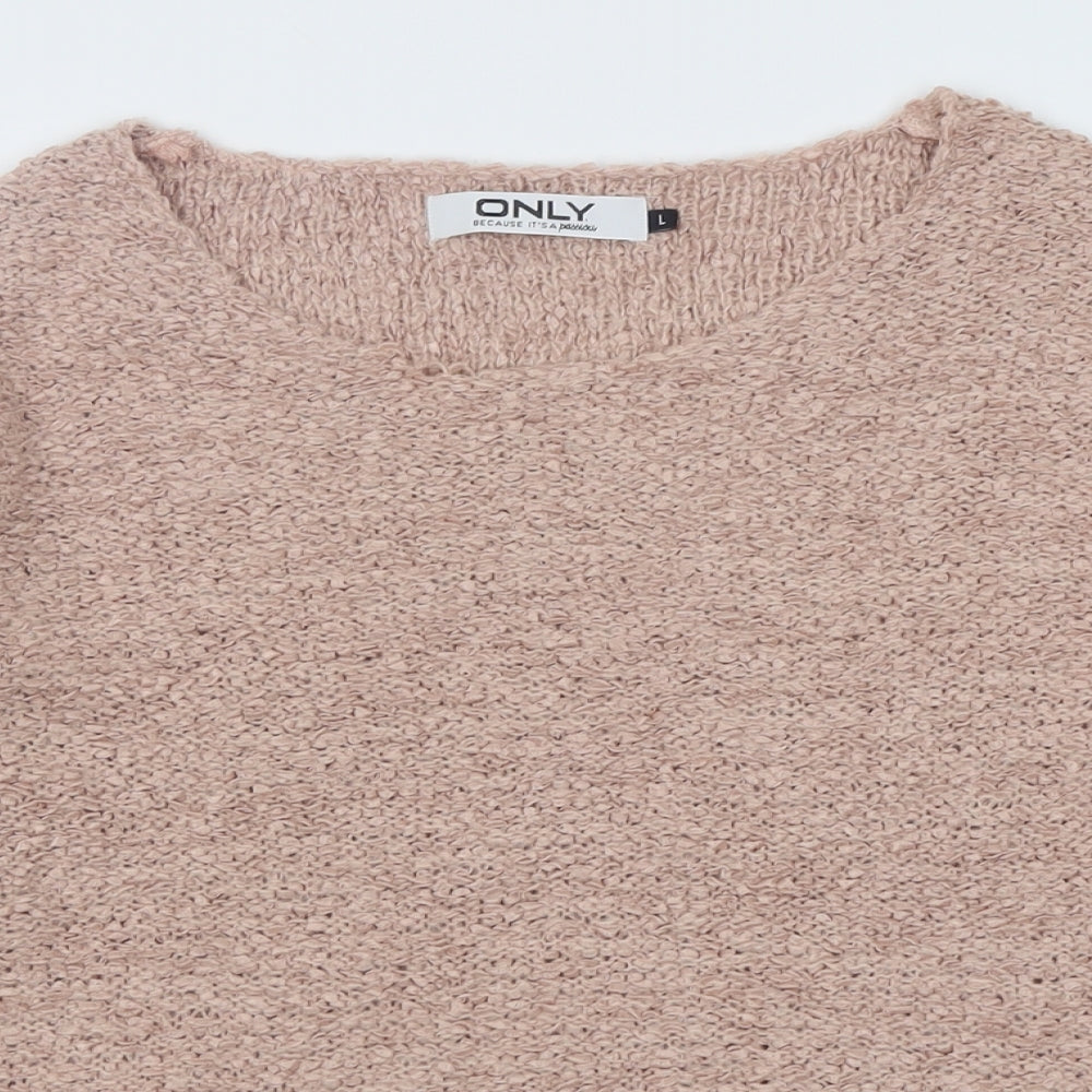 Womens UK Size L Only Beige Pullover Jumper