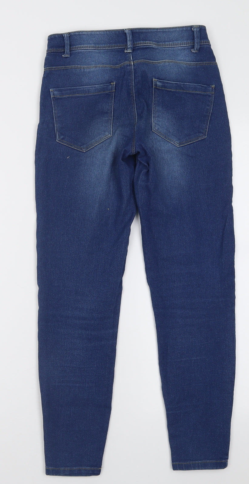 Primark Womens Blue  Cotton Skinny Jeans Size 6 L26 in Regular Button