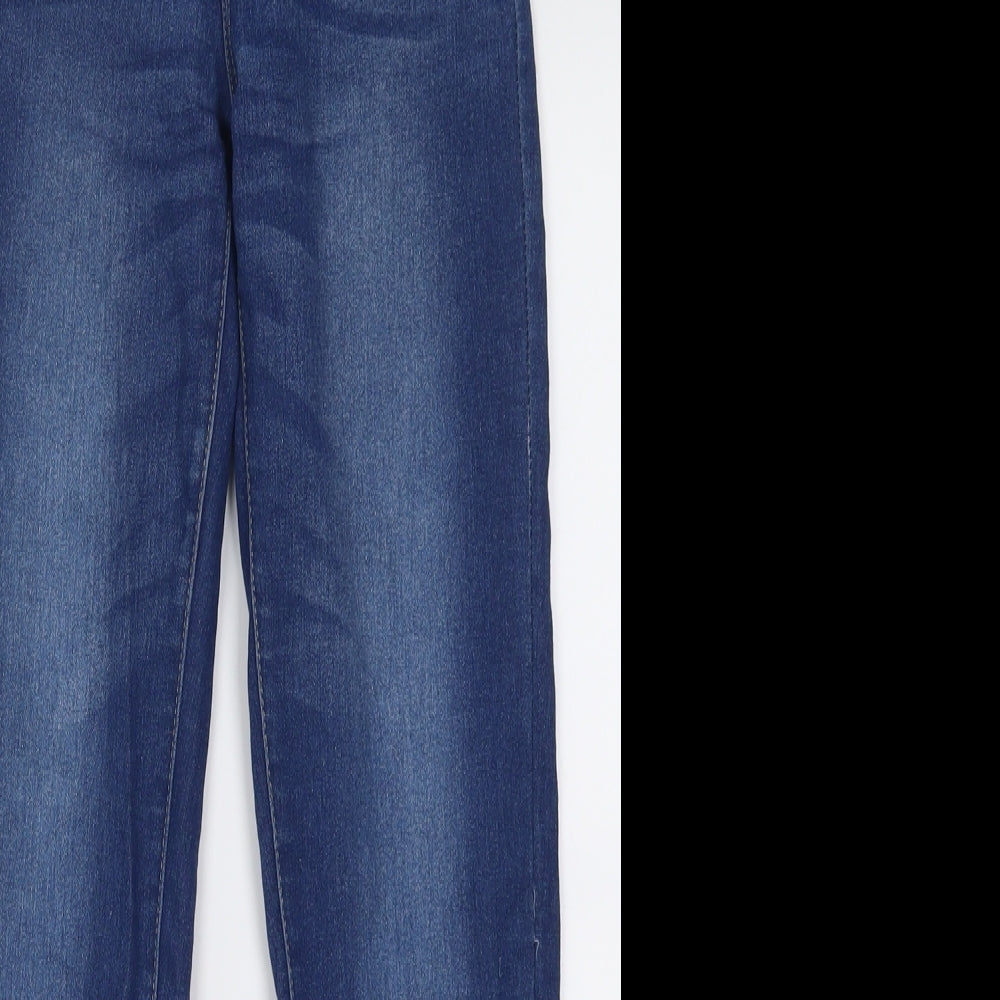 Primark Womens Blue  Cotton Skinny Jeans Size 6 L26 in Regular Button