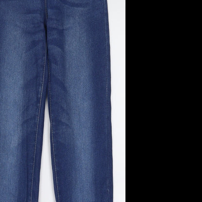 Primark Womens Blue  Cotton Skinny Jeans Size 6 L26 in Regular Button