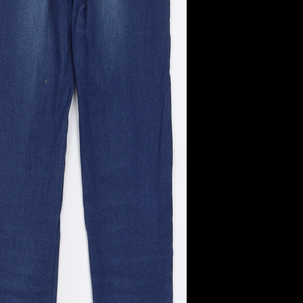 Primark Womens Blue  Cotton Skinny Jeans Size 6 L26 in Regular Button
