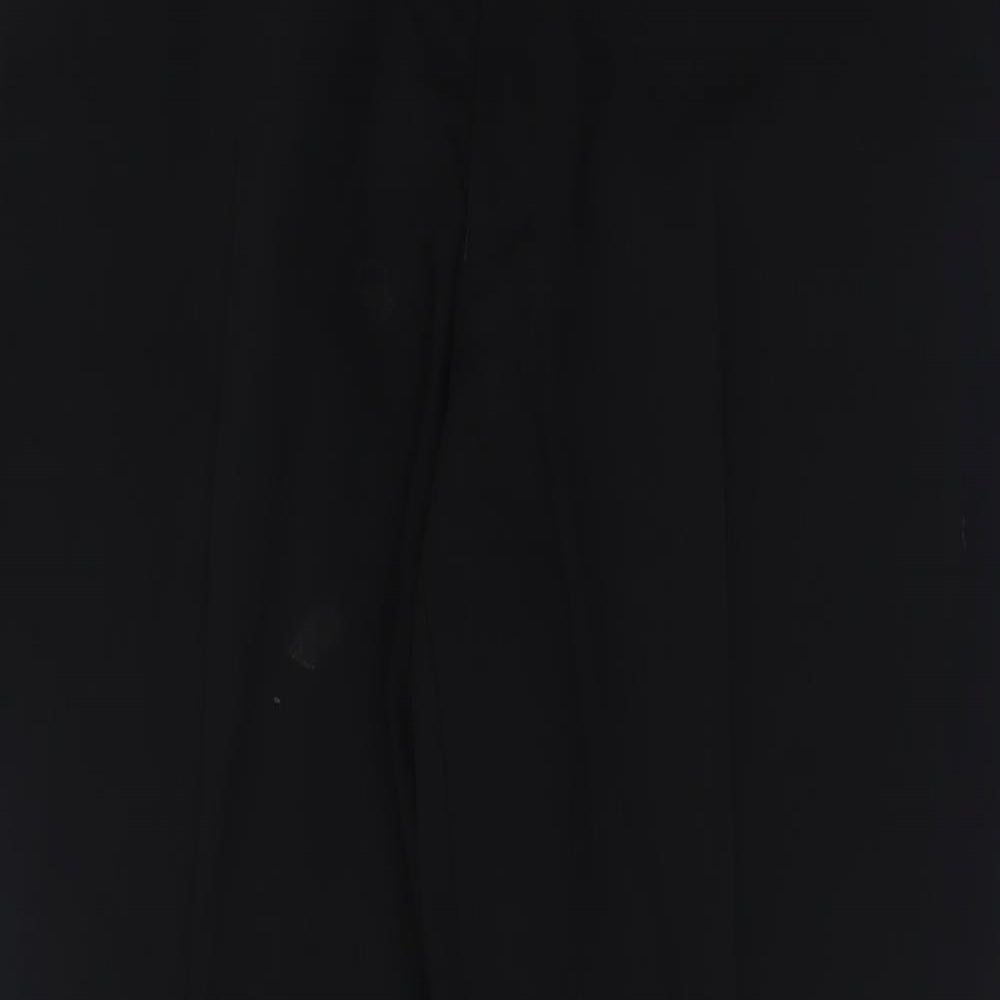 Marks and Spencer Mens Black  Polyacrylate Fibre Trousers  Size 38 L33 in Regular Hook & Eye