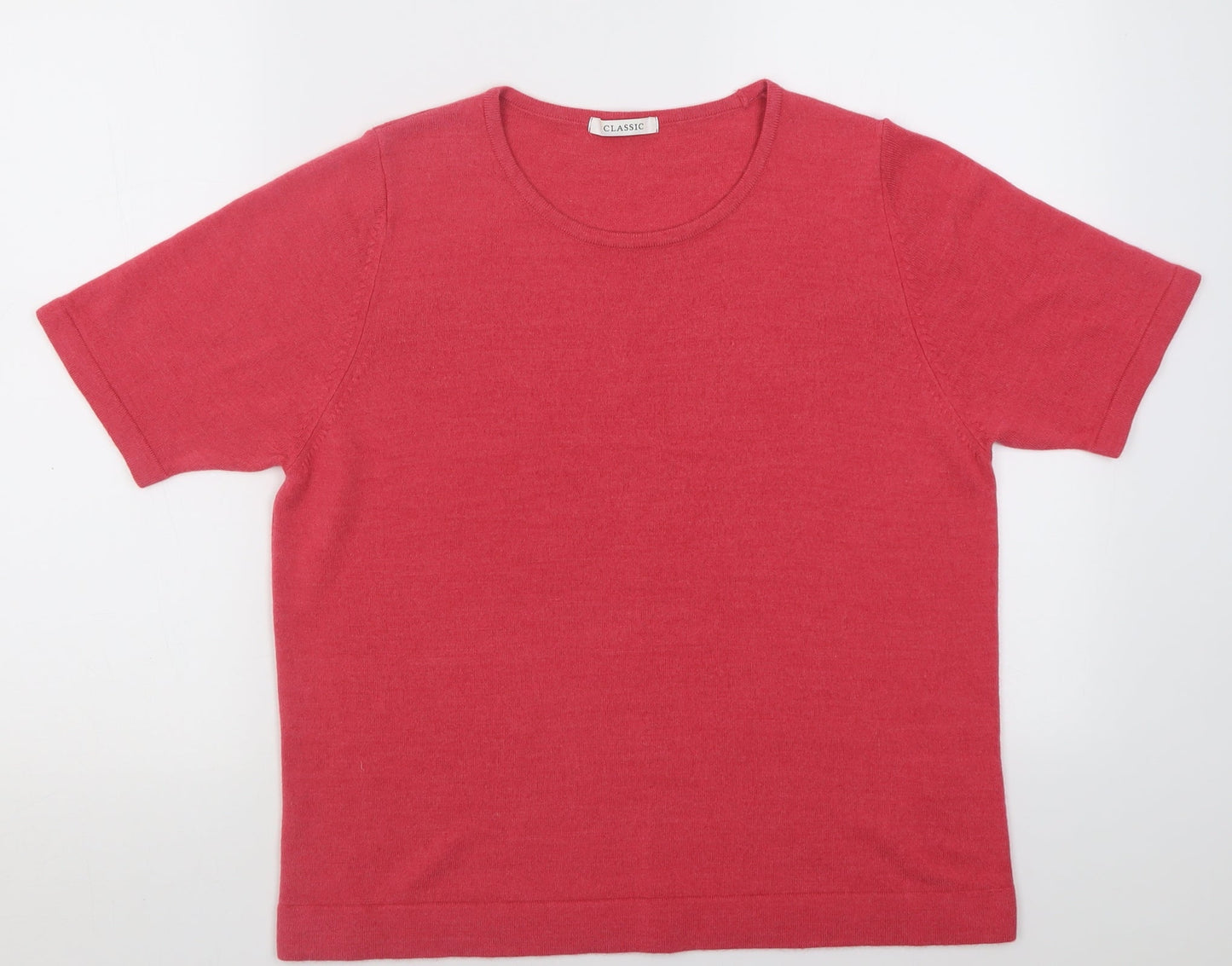 Womens UK Size 16 Classic Pink Pullover Jumper
