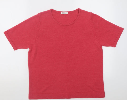 Womens UK Size 16 Classic Pink Pullover Jumper