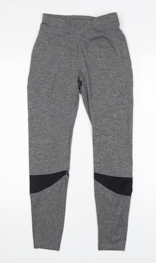 soluxe Womens Grey  Polyester Compression Leggings Size S L29 in Regular