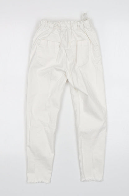 Candy Couture Girls White  Cotton Skinny Jeans Size 9 Years  Regular Button