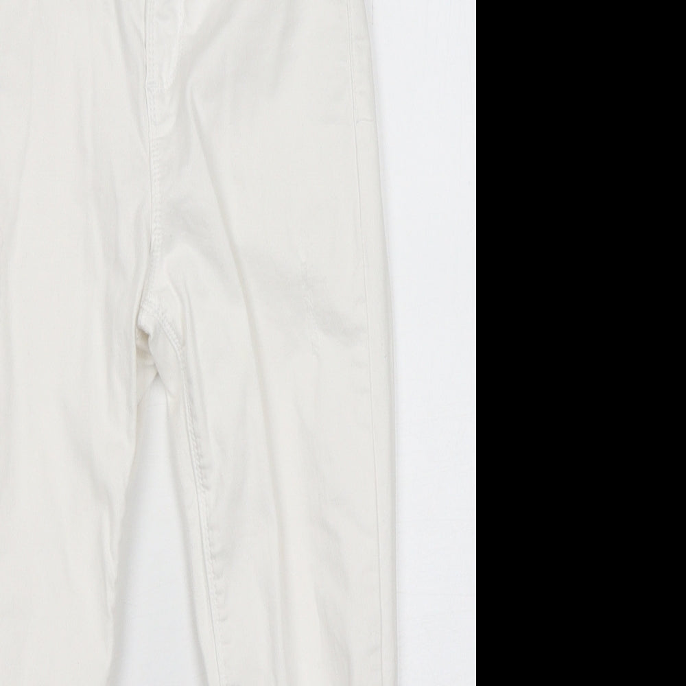 Candy Couture Girls White  Cotton Skinny Jeans Size 9 Years  Regular Button