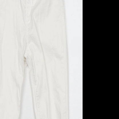 Candy Couture Girls White  Cotton Skinny Jeans Size 9 Years  Regular Button