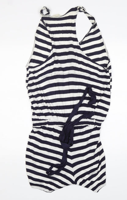 H&M Womens Multicoloured Striped Viscose Playsuit One-Piece Size L L5 in Pullover