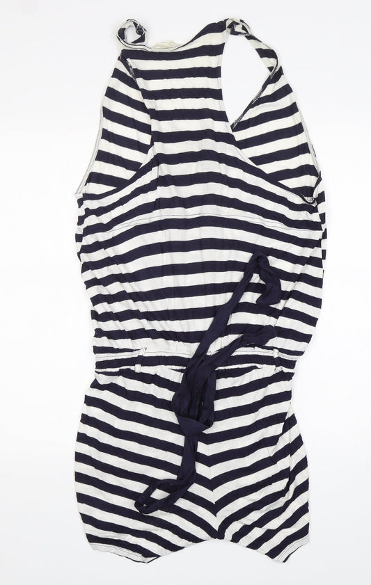 H&M Womens Multicoloured Striped Viscose Playsuit One-Piece Size L L5 in Pullover