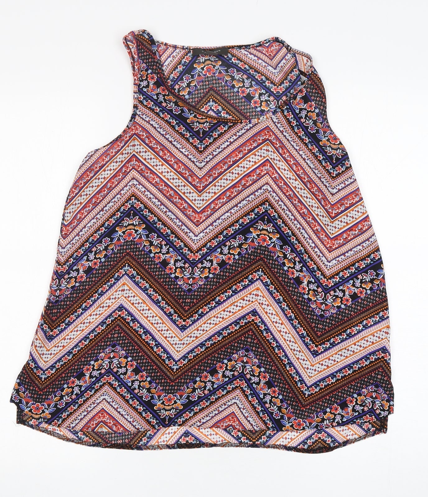 Primark Womens Multicoloured Floral Polyester Camisole Tank Size 12 Round Neck