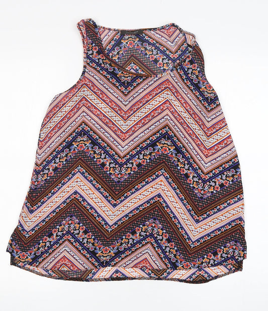 Primark Womens Multicoloured Floral Polyester Camisole Tank Size 12 Round Neck