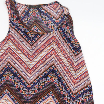 Primark Womens Multicoloured Floral Polyester Camisole Tank Size 12 Round Neck