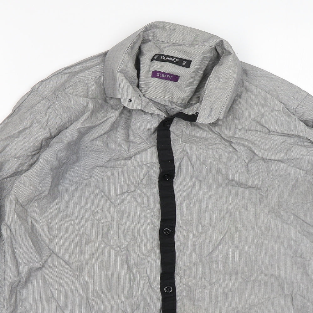 Mens UK Collar Size 15 Dunnes Stores Smart Grey  Dress Shirt