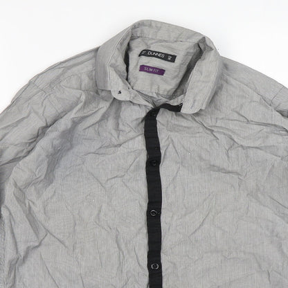 Mens UK Collar Size 15 Dunnes Stores Smart Grey  Dress Shirt