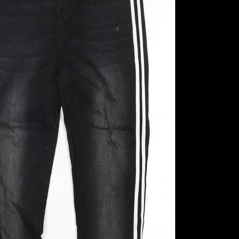 Hand Work denim Womens Black  Cotton Skinny Jeans Size 30 in L28 in Regular Button
