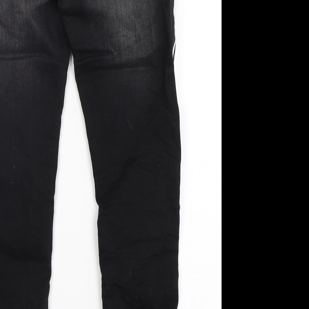 Hand Work denim Womens Black  Cotton Skinny Jeans Size 30 in L28 in Regular Button