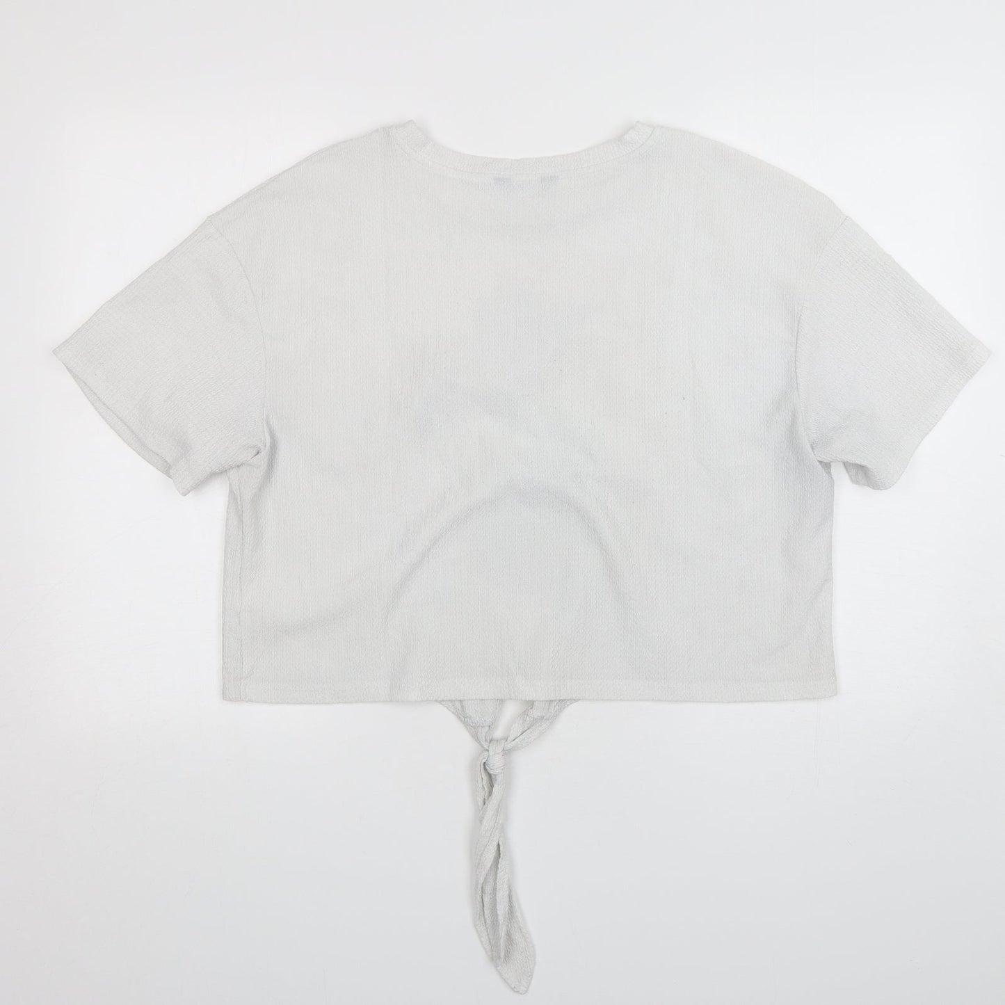 Womens UK Size 14 MAX White Cropped T-Shirt