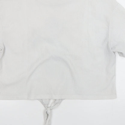 Womens UK Size 14 MAX White Cropped T-Shirt