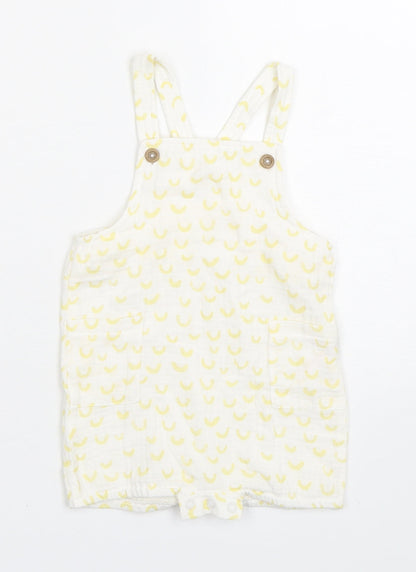 Primark Baby Multicoloured Spotted Cotton Romper One-Piece Size 9-12 Months  Snap - bananas