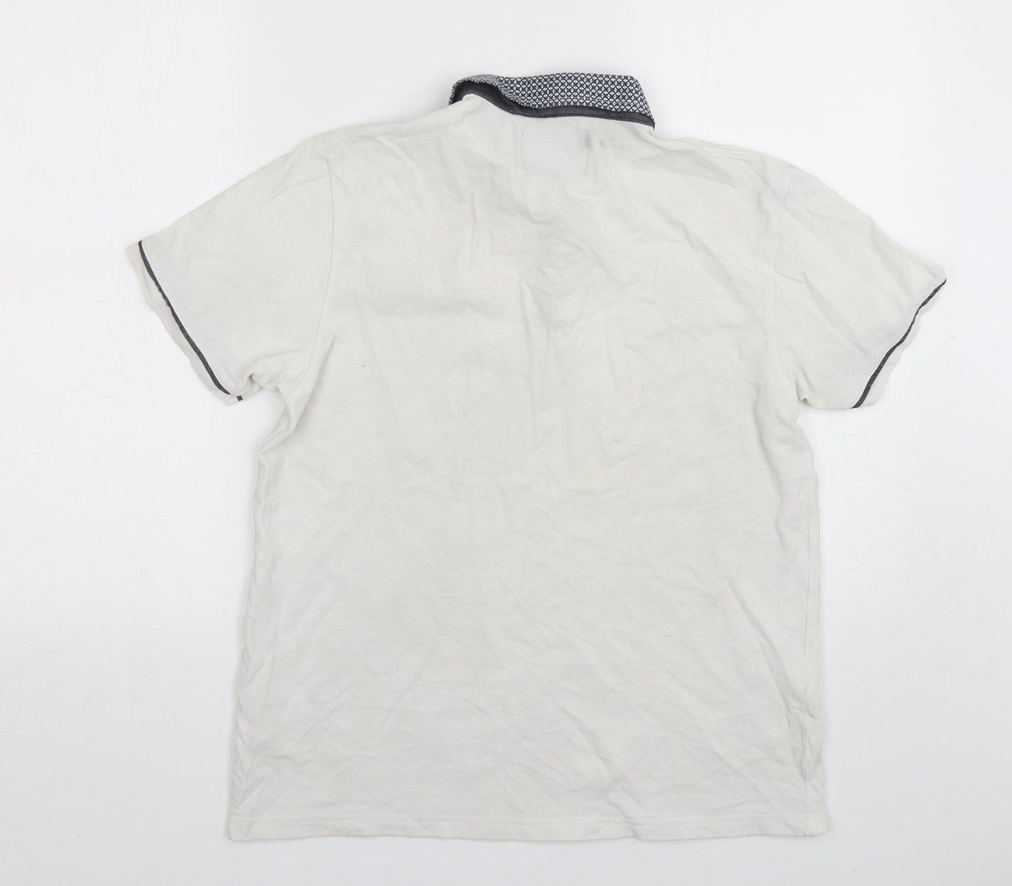 Burton  Mens White  Cotton  Polo Size M Collared Pullover