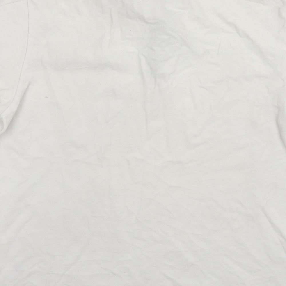 Burton  Mens White  Cotton  Polo Size M Collared Pullover