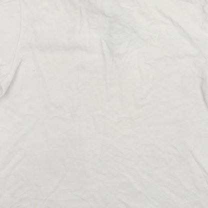 Burton  Mens White  Cotton  Polo Size M Collared Pullover