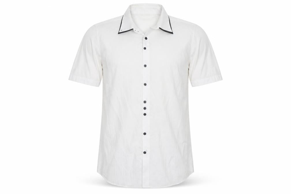Mens UK Size L Debenhams White  Button-Up Short Sleeve Casual Shirt