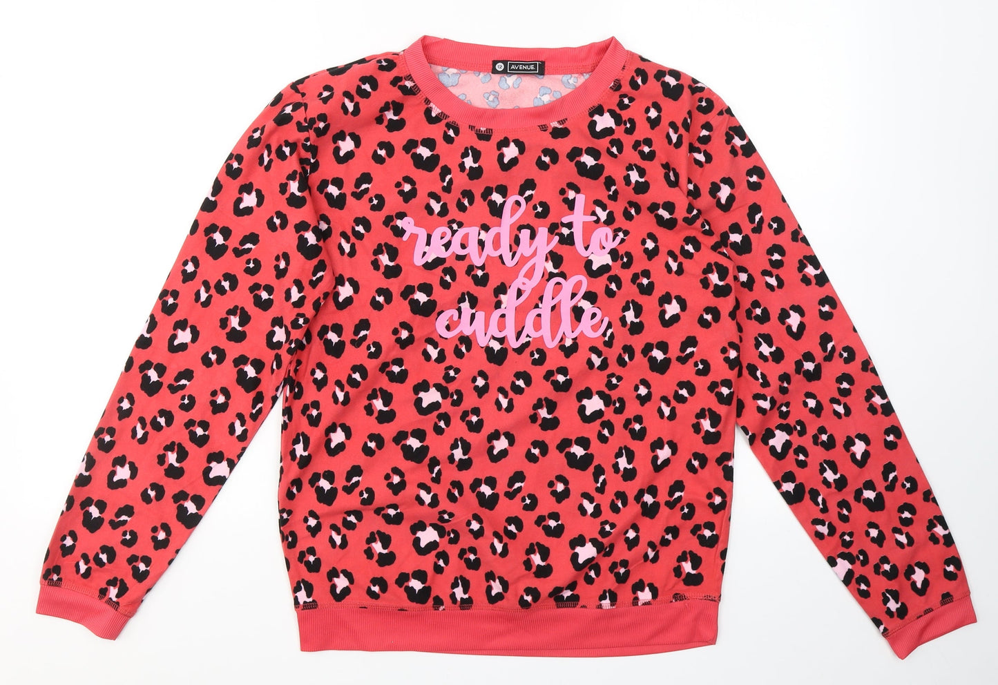 Avenue Womens Pink Animal Print Polyester Top Pyjama Top Size 12