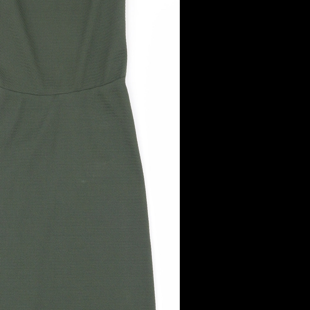 Oh My Love Womens Green  Polyester Bodycon  Size S  Square Neck Pullover - Open back