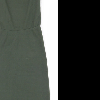 Oh My Love Womens Green  Polyester Bodycon  Size S  Square Neck Pullover - Open back