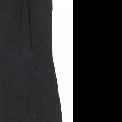 Lipsy Womens Black  Polyester Bodycon  Size 8  One Shoulder Zip