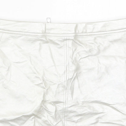 New Look Girls Silver  Polyurethane Mini Skirt Size 13 Years  Regular Zip