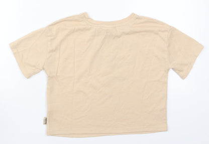 George Girls Beige  Polyester Basic T-Shirt Size 8-9 Years Crew Neck Pullover - Ballet Minnie Mouse