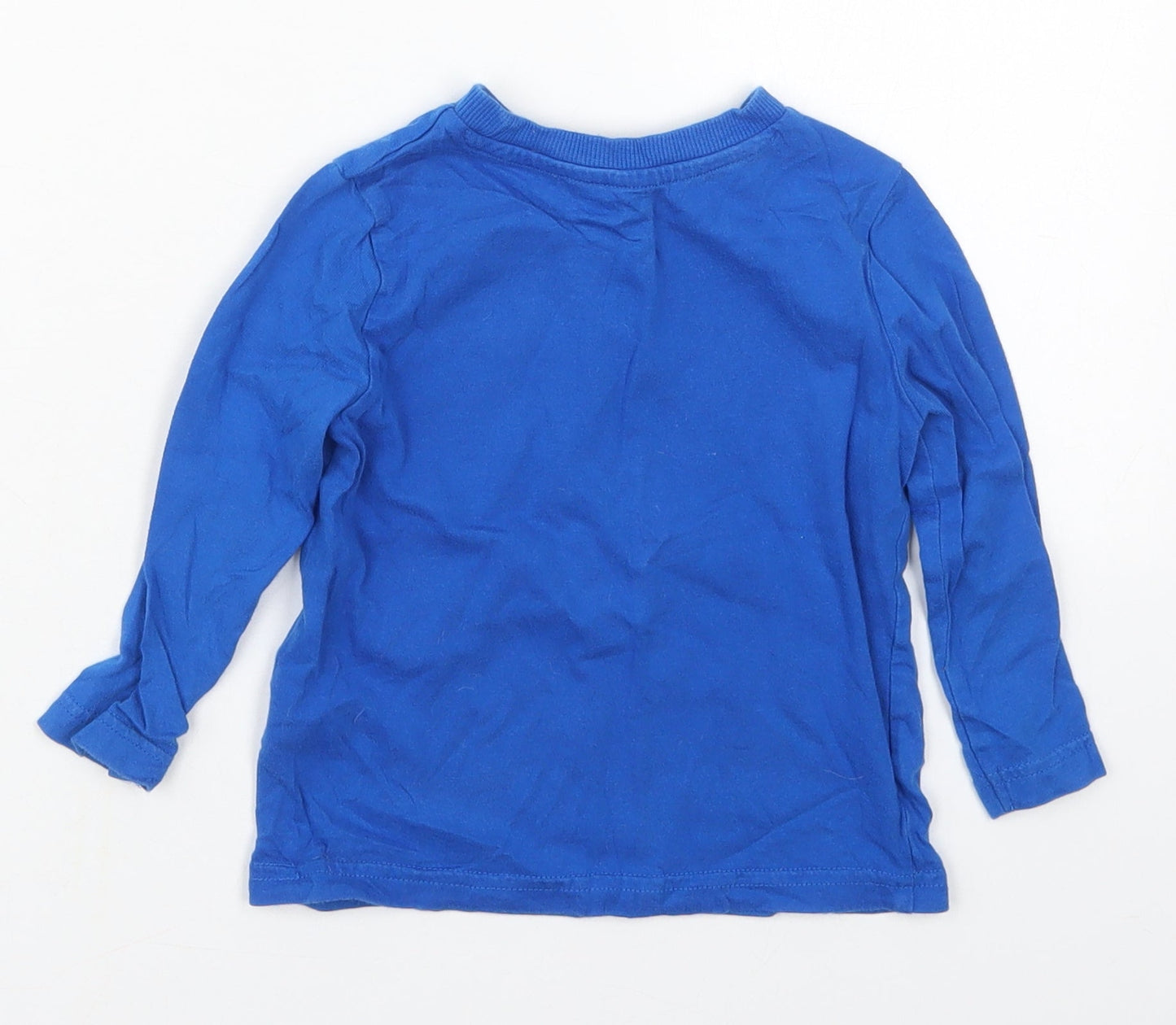 F&F Boys Blue  Cotton Basic T-Shirt Size 12-18 Months Crew Neck Pullover - Wild Thing