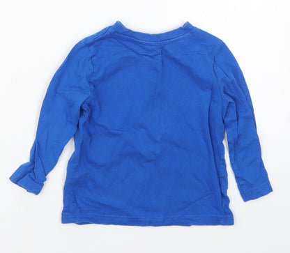 F&F Boys Blue  Cotton Basic T-Shirt Size 12-18 Months Crew Neck Pullover - Wild Thing