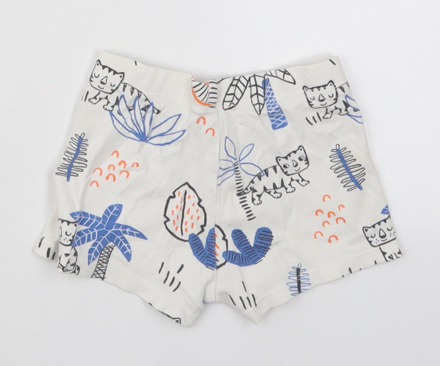F&F Baby White  Cotton Cropped Trousers Size 18-24 Months   - Cat Jungle Sleep Shorts